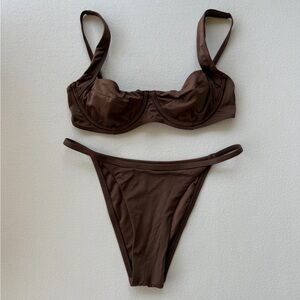 Monday Swimwear Coco Brown Bikini Set - Small